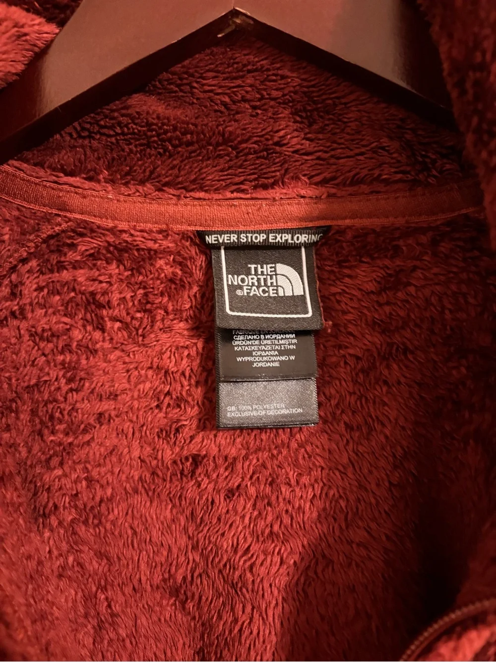 The North Face Women’s Red Plush Full-Zip Teddy Jacket